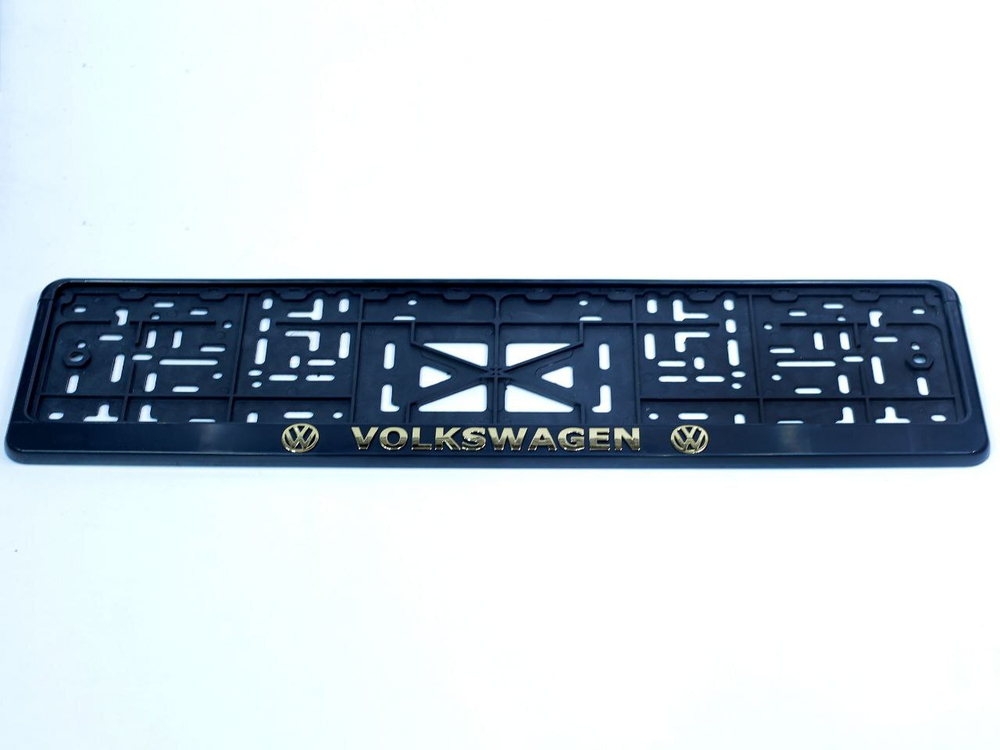 Рамка под номерной знак Volkswagen 90028 Тольятти (серебро/золото, книжка)