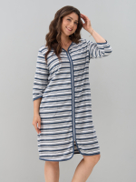 Халат Хм-562/индиго-серыйполоса-и