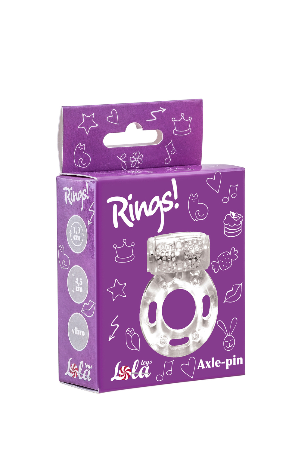 Эрекционное кольцо с вибрацией Rings Axle-pin white 0114-80Lola