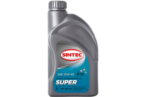 Масло SINTEC Супер SAE 15W-40 API SG/CD канистра 1л/Motor oil 1liter can