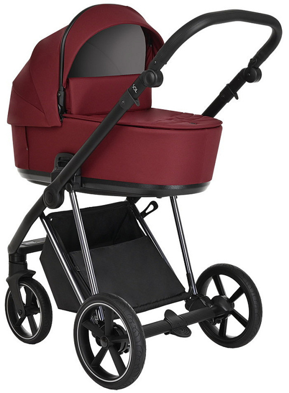 Детская коляска Roan Sol Luxury 3 в 1 с автокреслом Tutis Elo Black RSL/4041 Porto/Nikiel