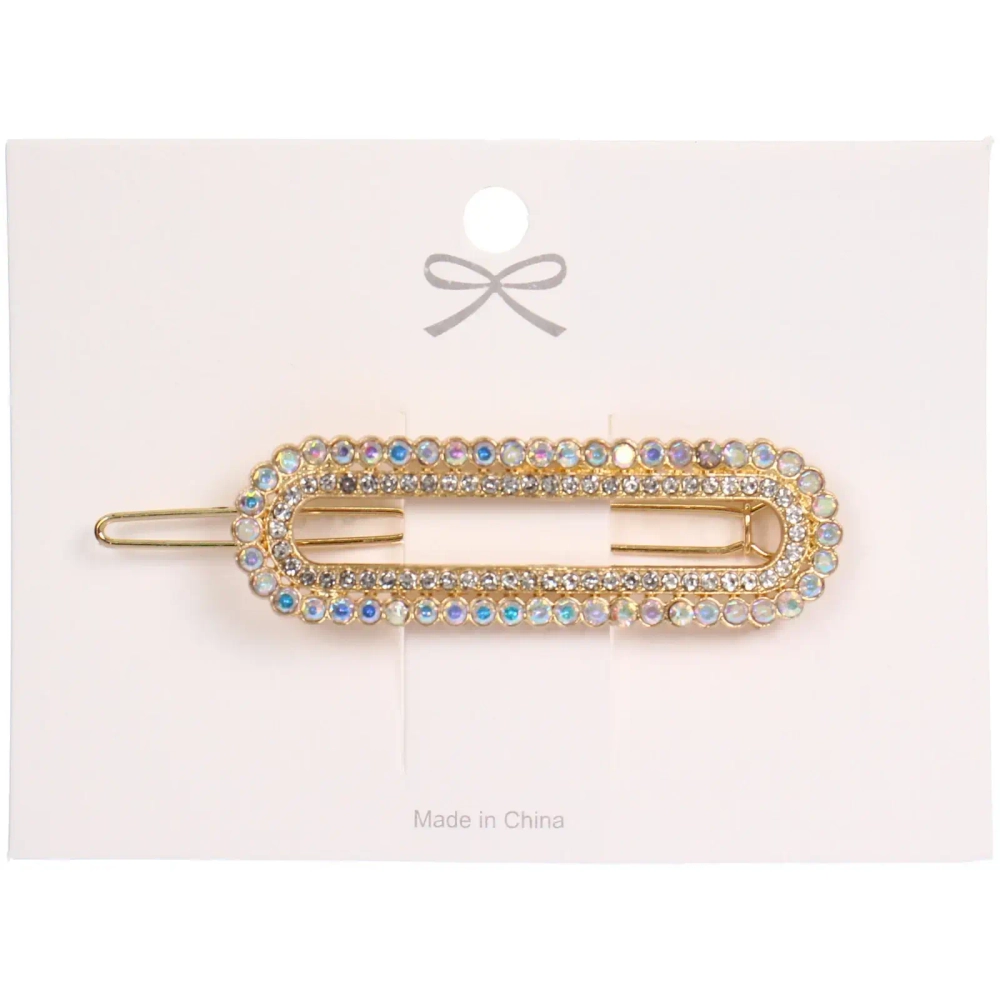 Зажим для волос 1шт на блистере «БИСКВИТ», классика, цвет золото, 6*1.5см