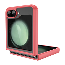 Двухкомпонентный чехол для Samsung Galaxy Flip 6 5G, мягкий отклик кнопок, усиленные рамки красного цвета