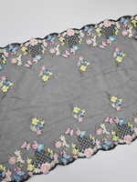 Вышивка на сетке черная/мультиколор К796 25 см