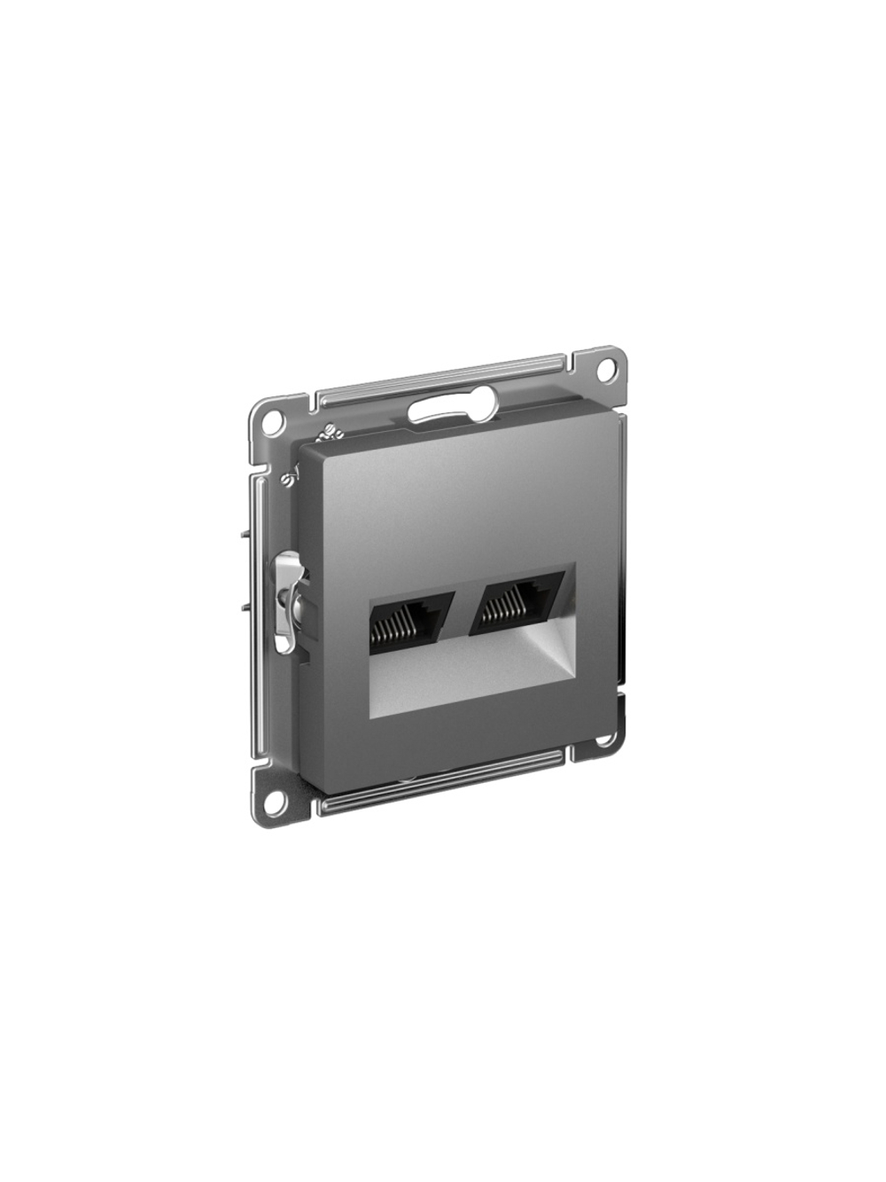 Розетка компьютерная 2-м AtlasDesign RJ45 кат.5E механизм сталь SE ATN000985