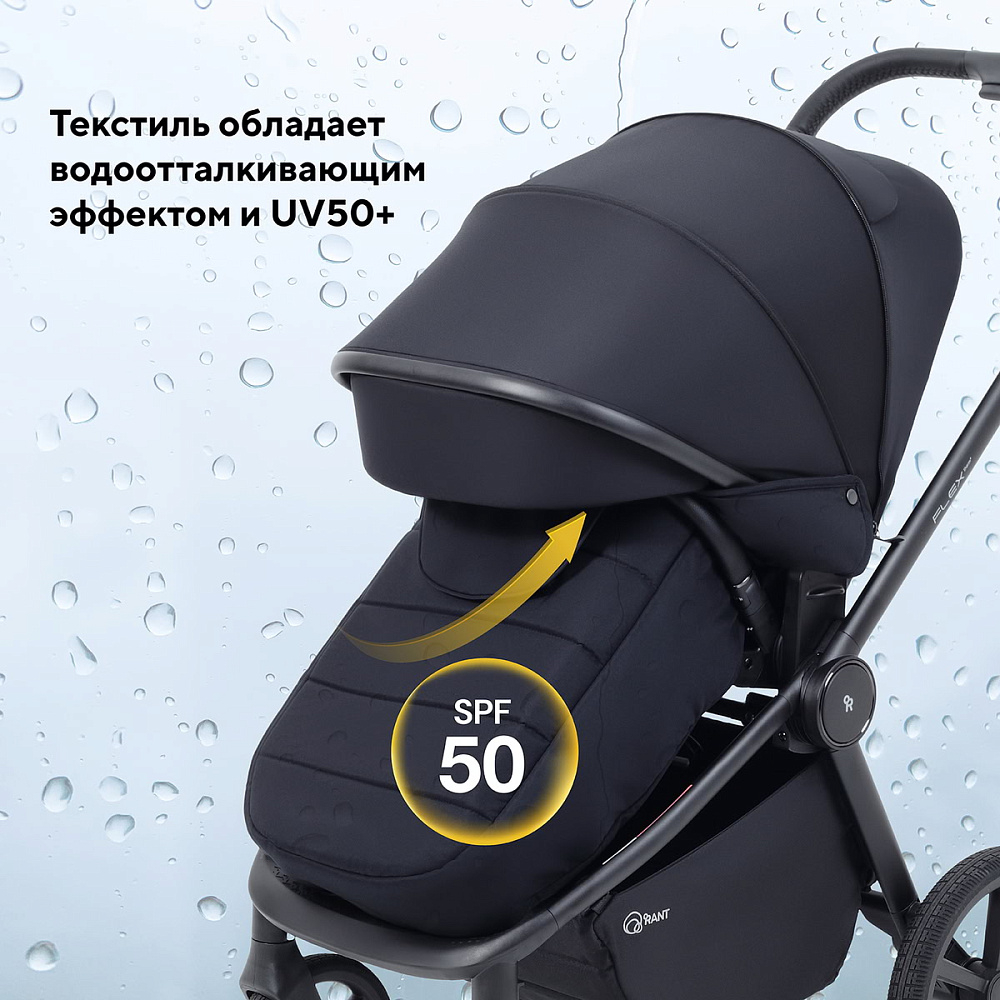 Детская коляска Rant Flex Therm Soft 3 в 1 с автокреслом Cruise Grey Midnight Black