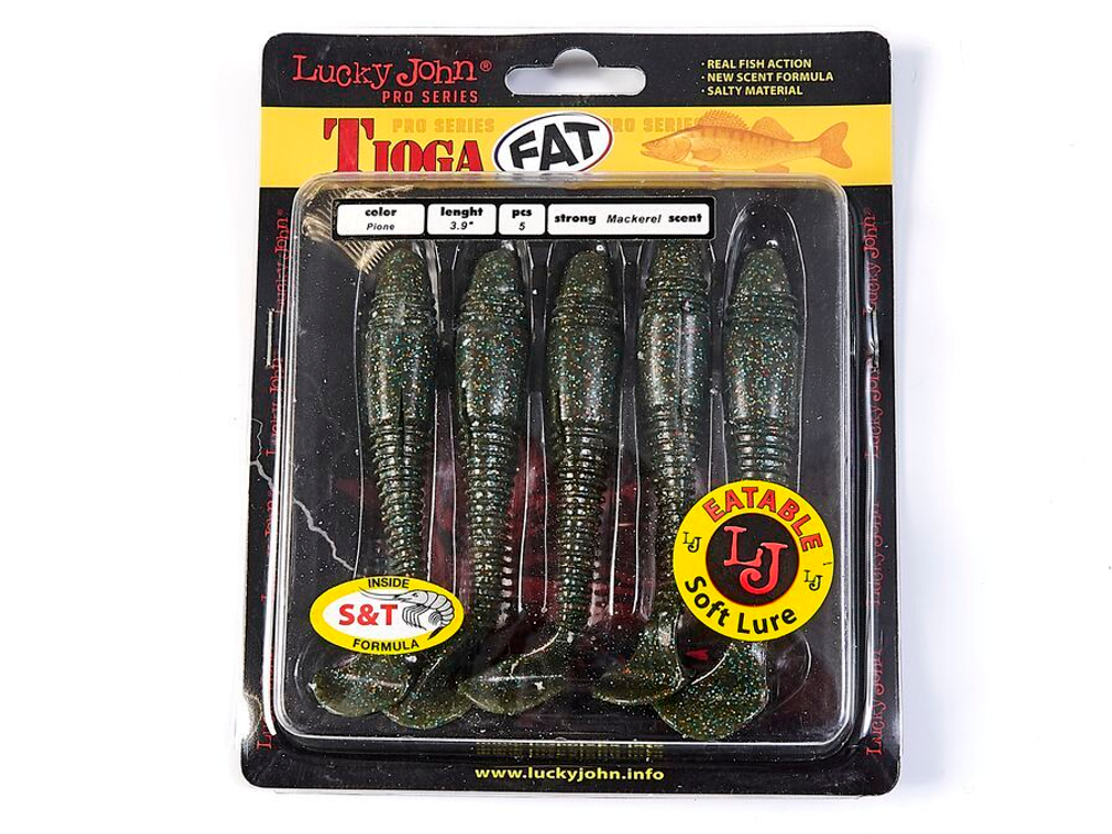 Виброхвост Lucky John TIOGA FAT 3.9in (100 мм), цвет F08,  5 шт.