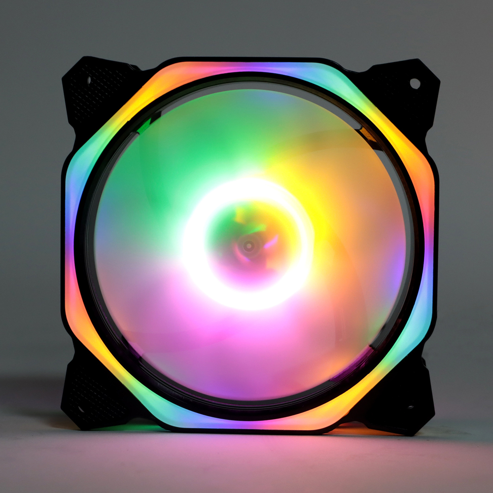 Комплект из 3 вентиляторов TESLA RGB120-RB3, 120мм, 1200rpm, 3-pin+Molex, черный-белый/FRGB, 38CFM, 21дБ, антивибропрокладки (TSL-120-RB3)