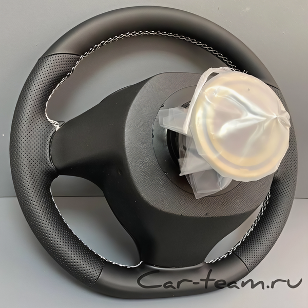 Руль в стиле Приора 2 в сборе адаптированный на ВАЗ 2113, 2114, 2115 - в экокоже