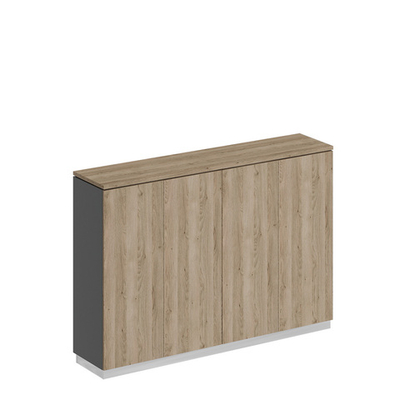 Шкаф для документов закрытый средний дуб гладстоун светлый / антрацит премиум / дуб гладстоун светлый