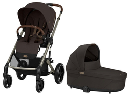 Коляска Cybex Balios S Lux TPE complete Aton B2 Steel Grey 3 в 1 Chocolate Brown с дождевиками