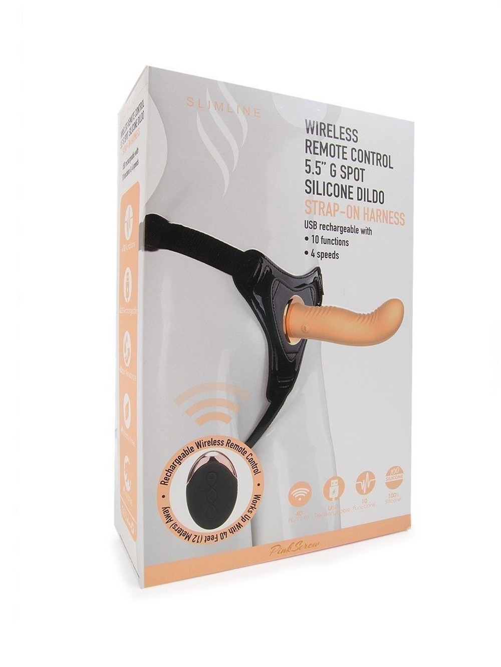 Женский вибрострапон со съемной насадкой и пультом ДУ