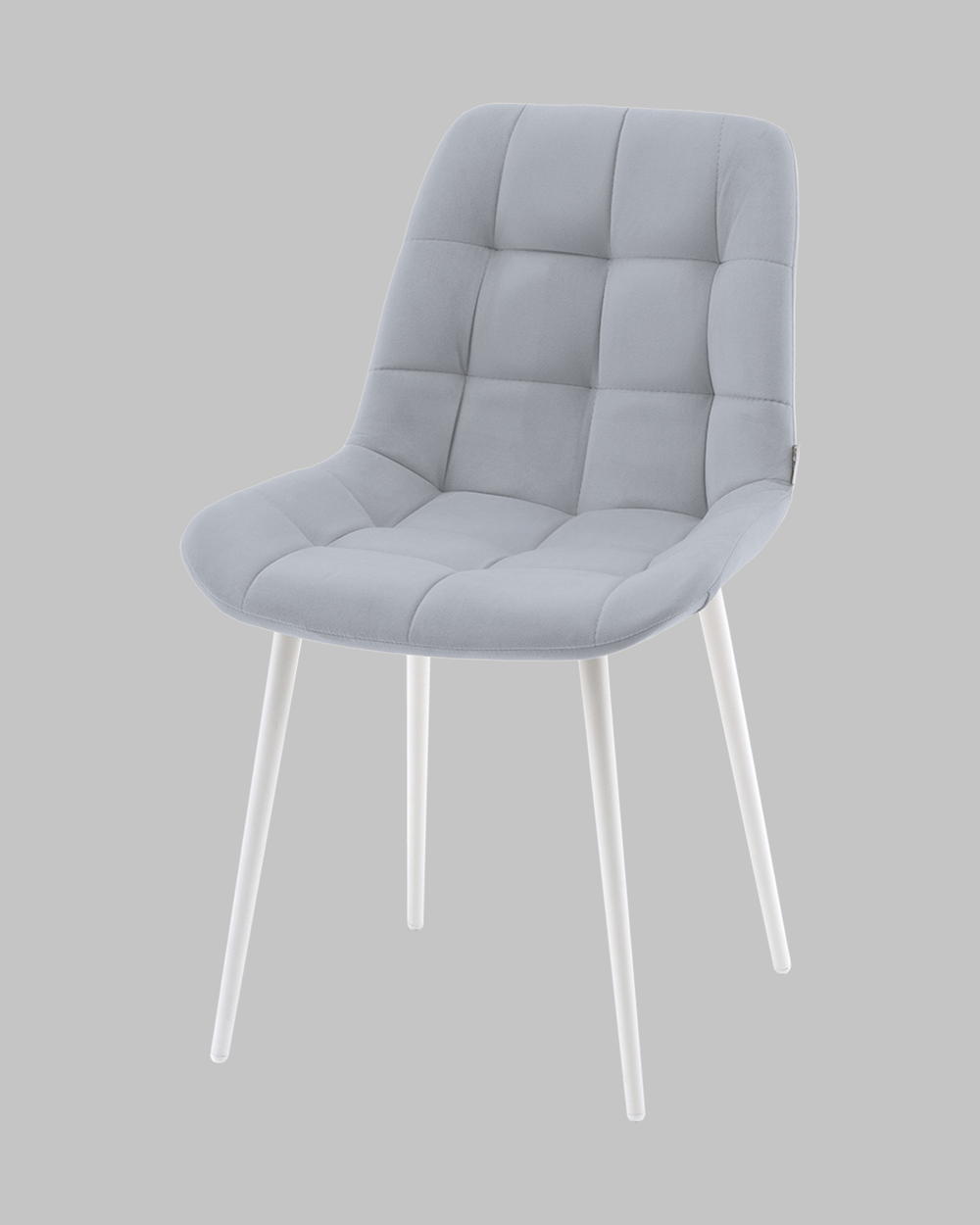 Стул Флекс N светло-серый белые ножки