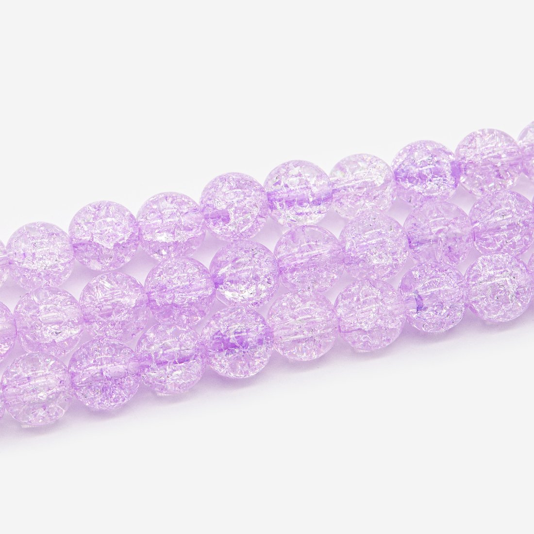 Сахарный кварц (имитация), оттенок "Сиреневый", бусины в форме шара