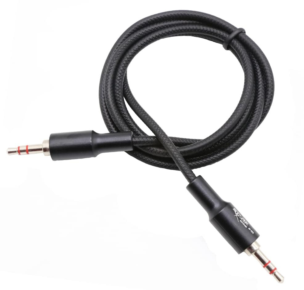 Кабель AUX JD-525 кожаный (черный) 1м