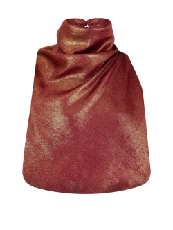 Шелковый топ с драпировкой на одном плече