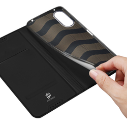 Чехол книжка из PU кожи черного цвета от Dux Ducis для смартфона Sony Xperia 10 VI (10-6), серия Skin Pro Series Case