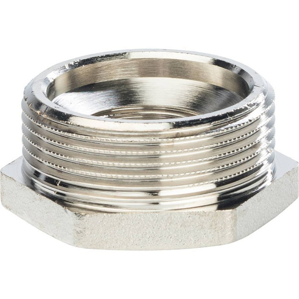 Футорка STOUT SFT 0029 - 1" x 1/2" (для стальных труб, латунь никелированная)