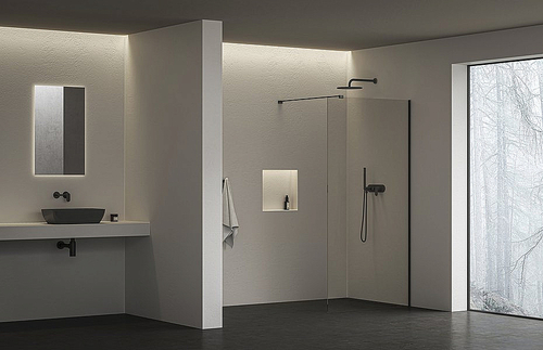 Душевое ограждение Ravak Walk-In Air Wall 110 GW9WD0300Z1C профиль черный/стекло прозрачное