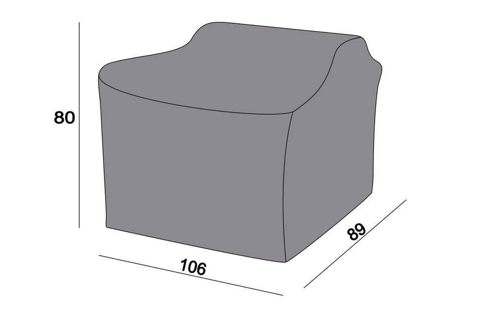 Защитный чехол на кресло Капучино 106×89×80 см, цвет серый