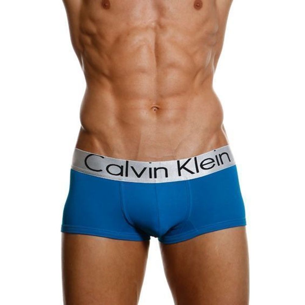Мужские трусы боксеры лазурно-синие Calvin Klein Steel Azure Blue