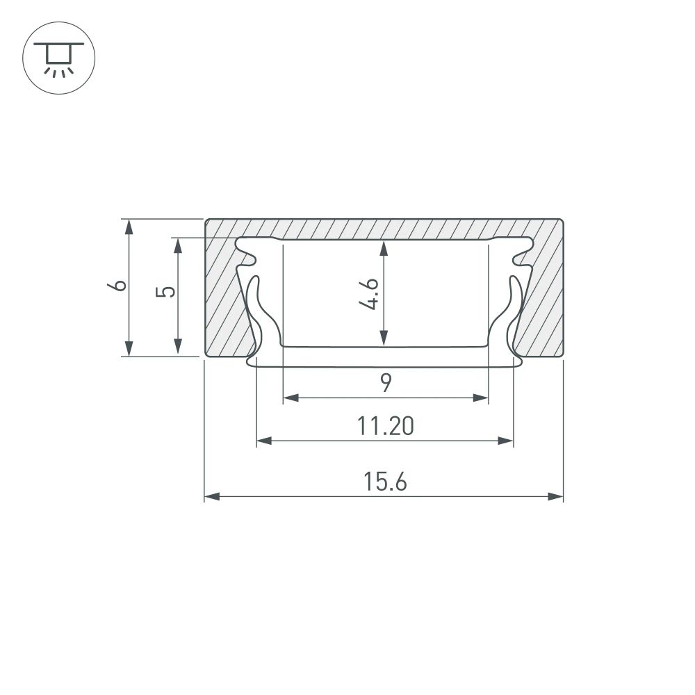 Профиль MIC-M-2000 ANOD (Arlight, Алюминий) 044541
