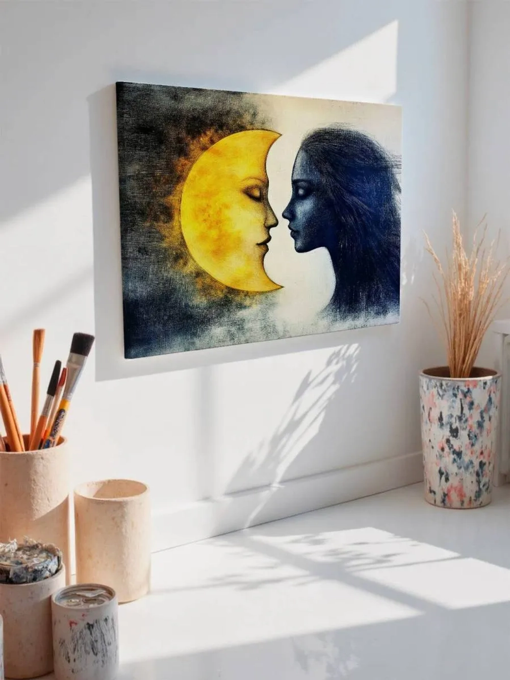 Картина на стену 40 X 50 Месяц и девушка