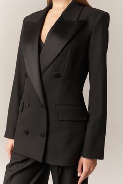Пиджак смокинг двубортный черный
