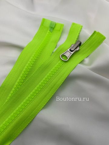 Молния тракторная салатовый неон с перекидным бегунком