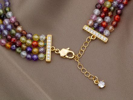 Застежка для многоярусных украшений с карабином, 17мм