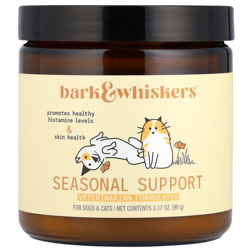 Dr. Mercola, Bark & Whiskers ™, сезонная поддержка, для собак и кошек, 90 г (3,17 унции)