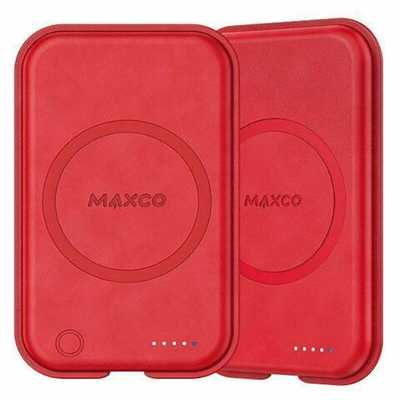 Внешний магнитный аккумулятор с беспроводной зарядкой Maxco Future Magnetic Two-Way, 5000 mAh, 15W, Красный