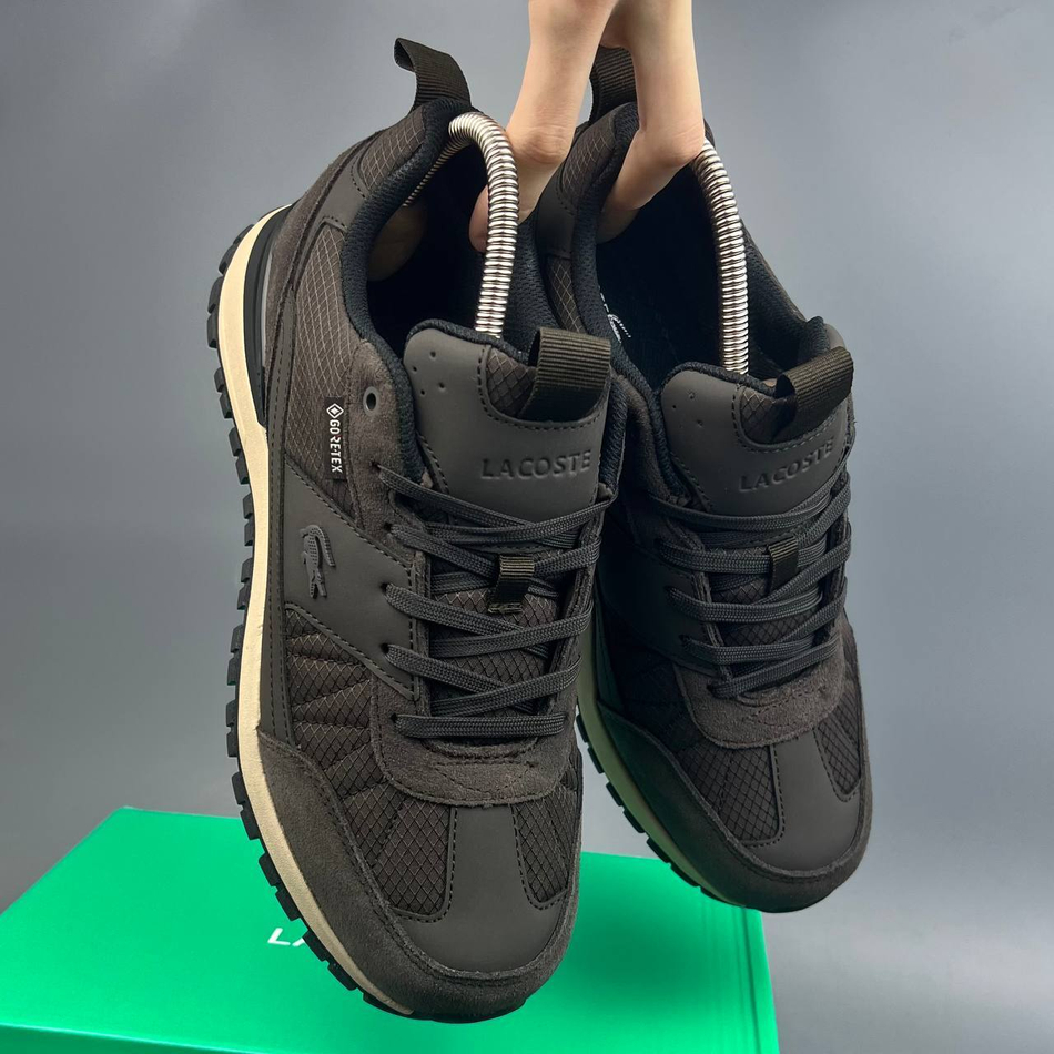 Кроссовки Lacoste GoreTex ТЕРМО #370 (корич.)