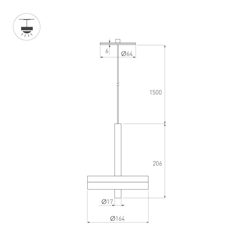 Светильник SP-MENTA-R165-12W Warm2700 (BK, 130 deg, 230V) (Arlight, IP20, Мрамор, 5 лет) 061697