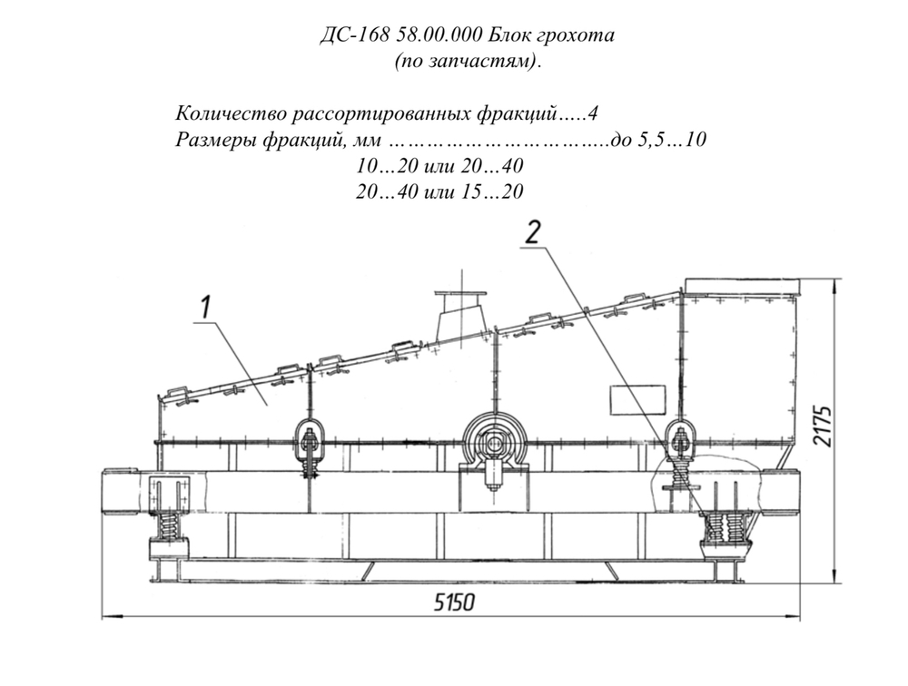 ДС-168 58.00.000 Блок грохота