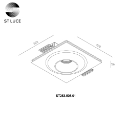 ST253.508.01 Св-к встр. из гипса Белый GU10 1*50W  IP20 L220xW220xH58 180-240V Без ламп