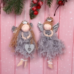 Украшение новогоднее подвесное «Девочка - Ангел» 16 см, серебро