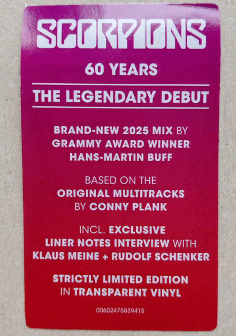 Scorpions / Lonesome Crow (Limited Edition)(Clear Vinyl)(LP)