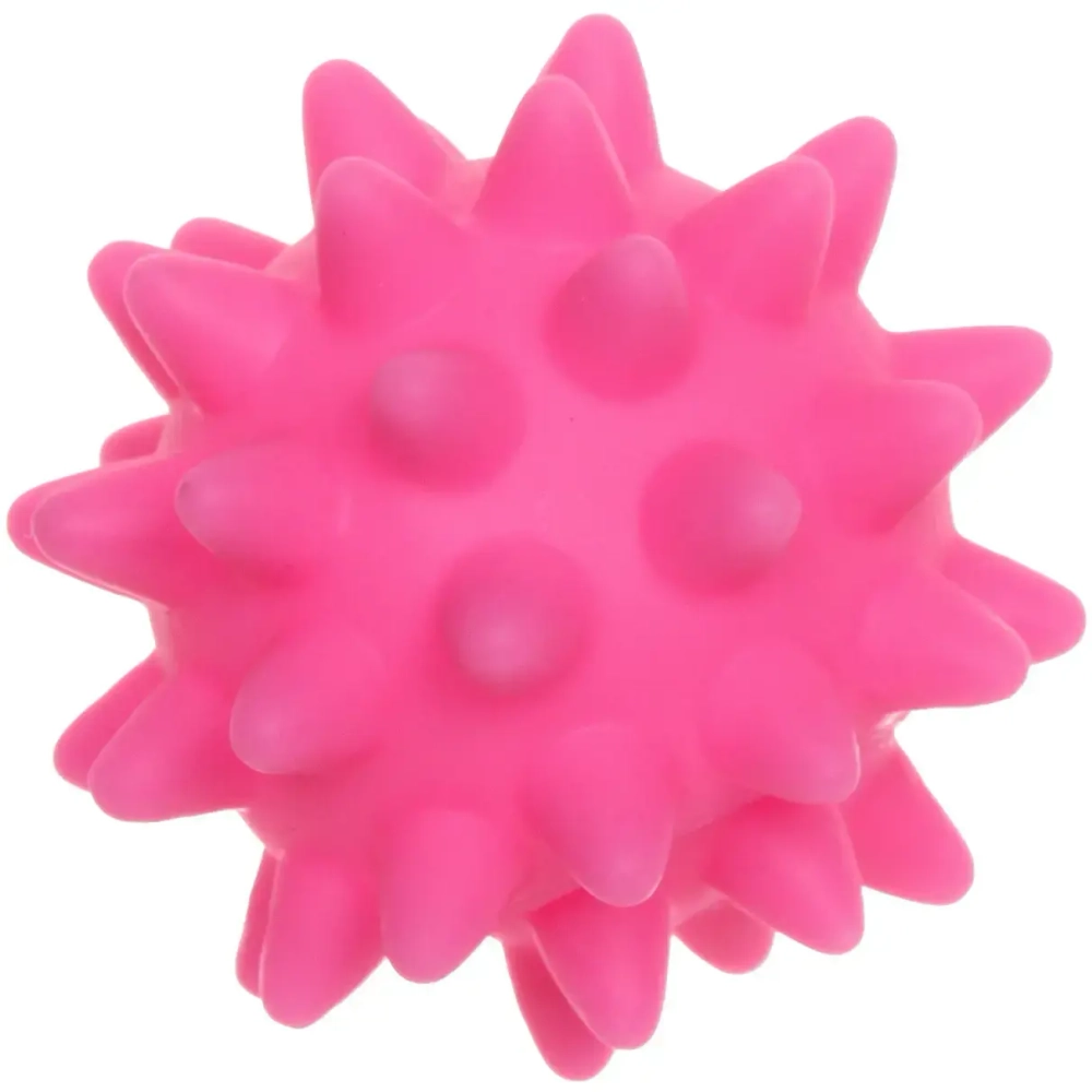 Игрушка - мячик для собак средних и мелких пород «ЗУБОЧИСТКА», цвет розовый и голубой, d-6.5см (лейбл)✦