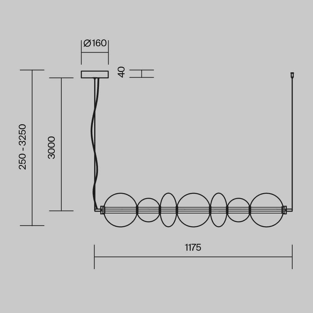 Люстра подвесная светодиодная Maytoni Futuro MOD307PL-L40BS3K