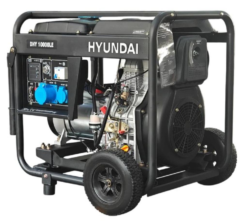 Электростанция дизельная с воздушным охлаждением HYUNDAI DHY 10000LE открытая