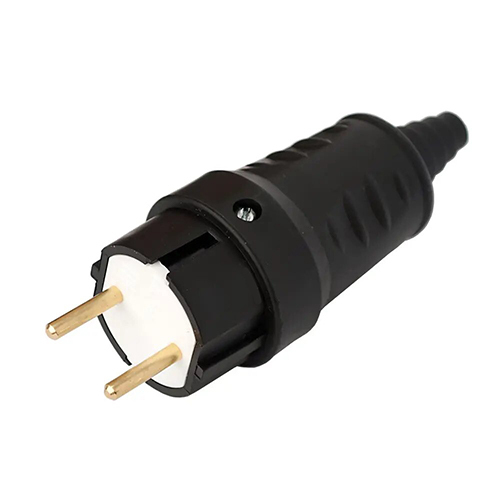 Вилка каучук б/з В6-387 черная 6А IP20 Беларусь