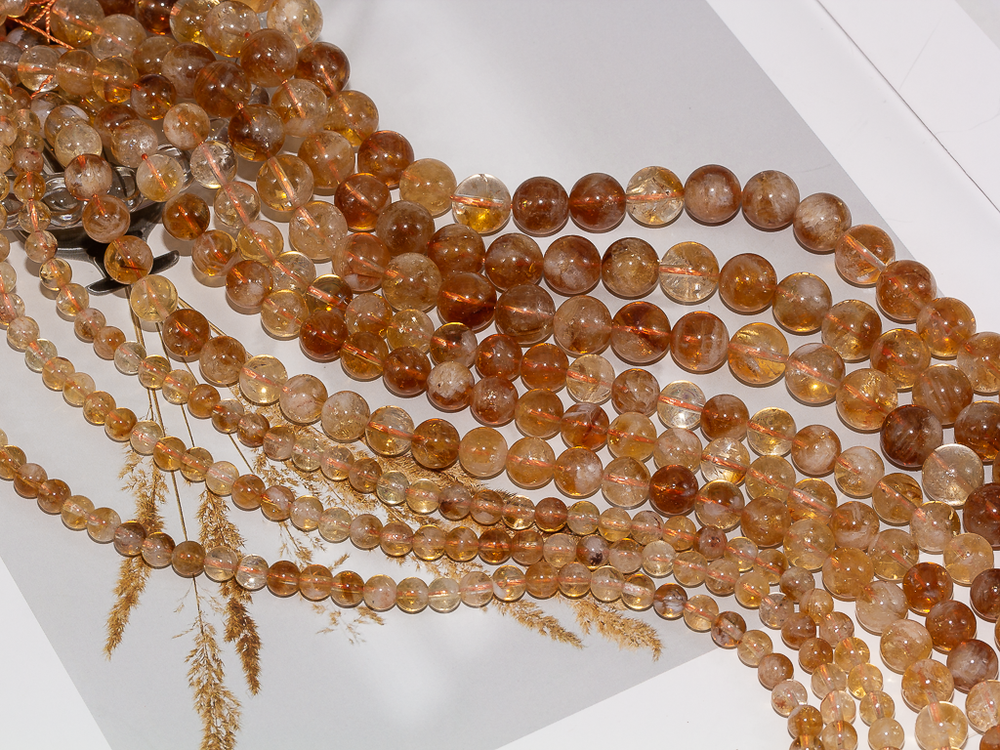 Нить бусин из цитрина 6мм