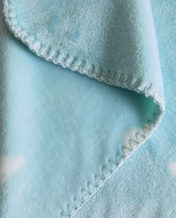 ZARA HOME ДЕТСКИЙ ФЛИСОВЫЙ ПЛЕД С ПРИНТОМ, СИНИЙ