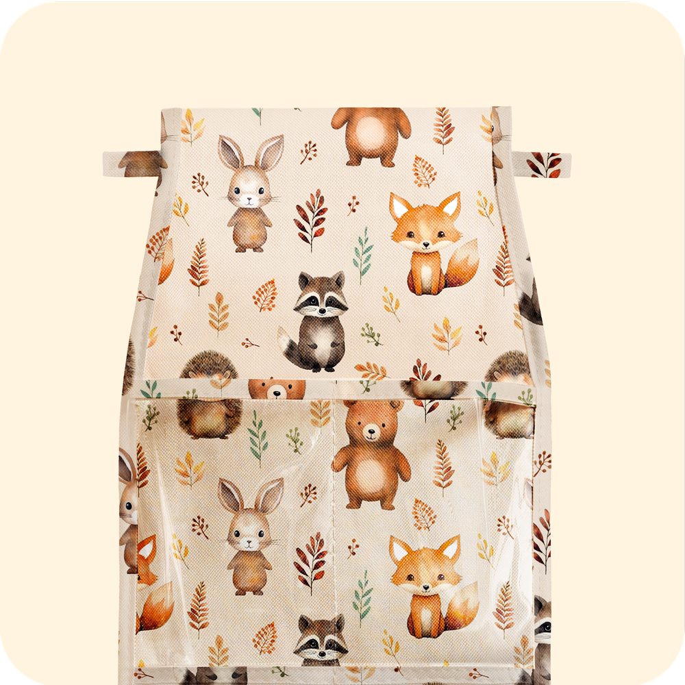 Кармашки для детского сада на липучке. Лес принт