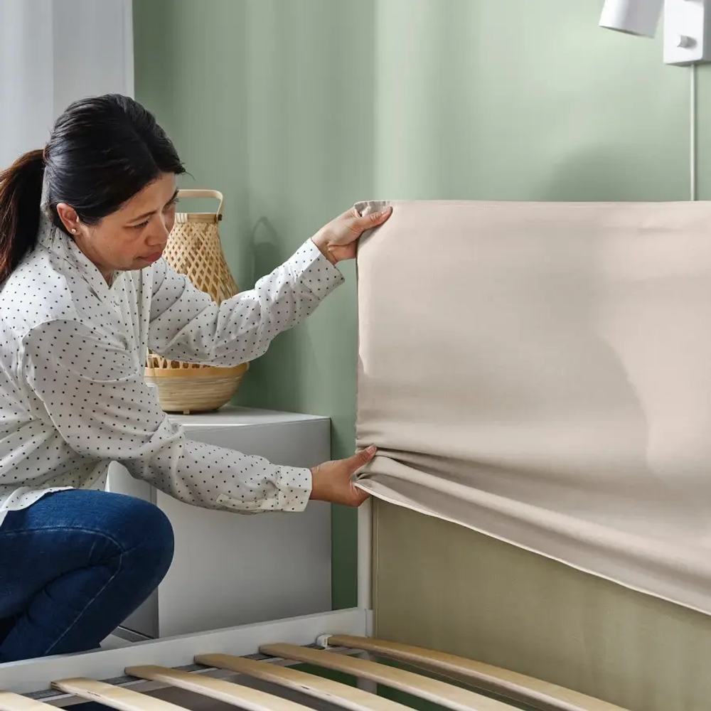 Двуспальная кровать - IKEA KLEPPSTAD, 140х200 см, белый КЛЕППСТАД ИКЕА