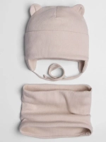 Шапка детская осенняя на завязках и снуд