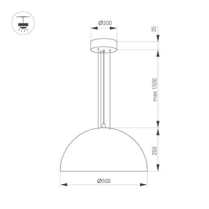 Подвесной светодиодный светильник Arlight SP-RESTO-HANG-R500-30W Day4000 039698