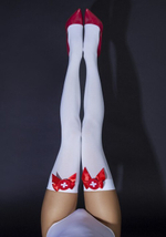 Чулки медсестры Le Frivole SM (2/3) (Цвет: белый, красный)