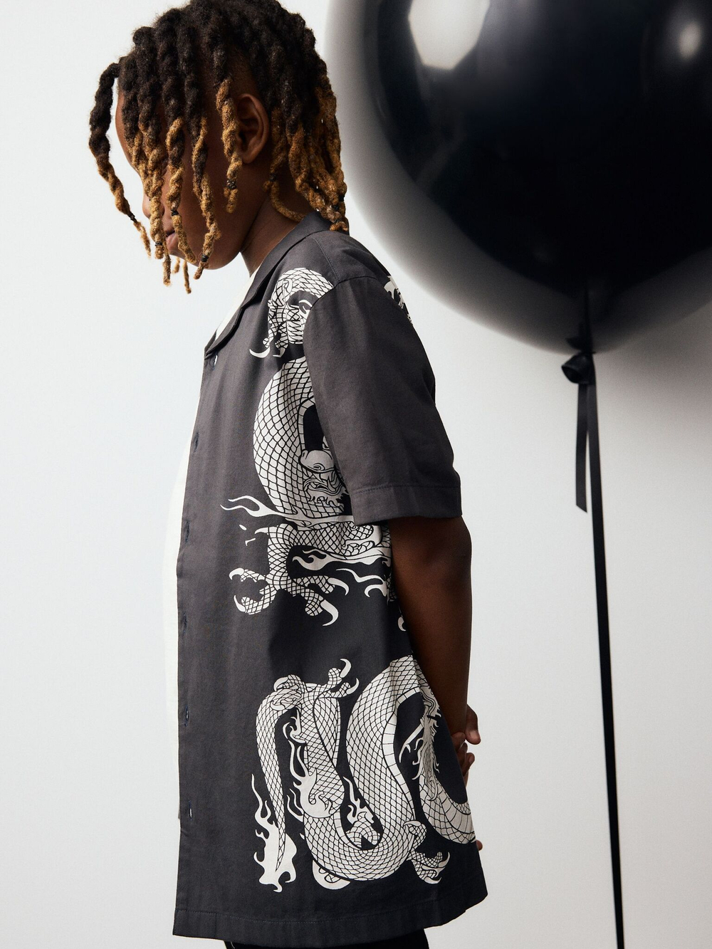 Рубашка с коротким рукавом для мальчика Next 136-484, Черный